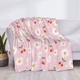 thumbnail image 4 of Throw Blanket for Couch, Cute Berry Daisy Super Soft Fuzzy Comfy Warm Throw Blanket, Cuteness Lightweight Cozy Plush Flannel Blanket & Throws for Sofa and Bed All Season, 4 of 5