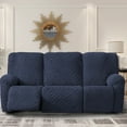 thumbnail image 2 of Lavish Cover Stretch Recliner Sofa Cover, Non-Slip Slipcovers for Recliner Sofa, Washable Furniture Protector with Pocket & Elastic Bottom for Kids Pets, 3 Seaters, Navy Blue, 2 of 9
