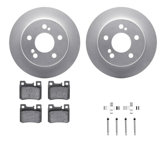 Dynamic Friction Company Rear Geospec Brake Rotors with 5000 Advanced Brake Pads includes Hardware 4512-63128