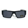 thumbnail image 2 of Locs Mens Squared Rectangular Sharp Edge Warp Biker Gangster Sunglasses Grey Marble, 2 of 3
