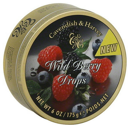 Cavendish & Harvey Wild Berry Drops Candy, 5.3 oz (Pack of 12)