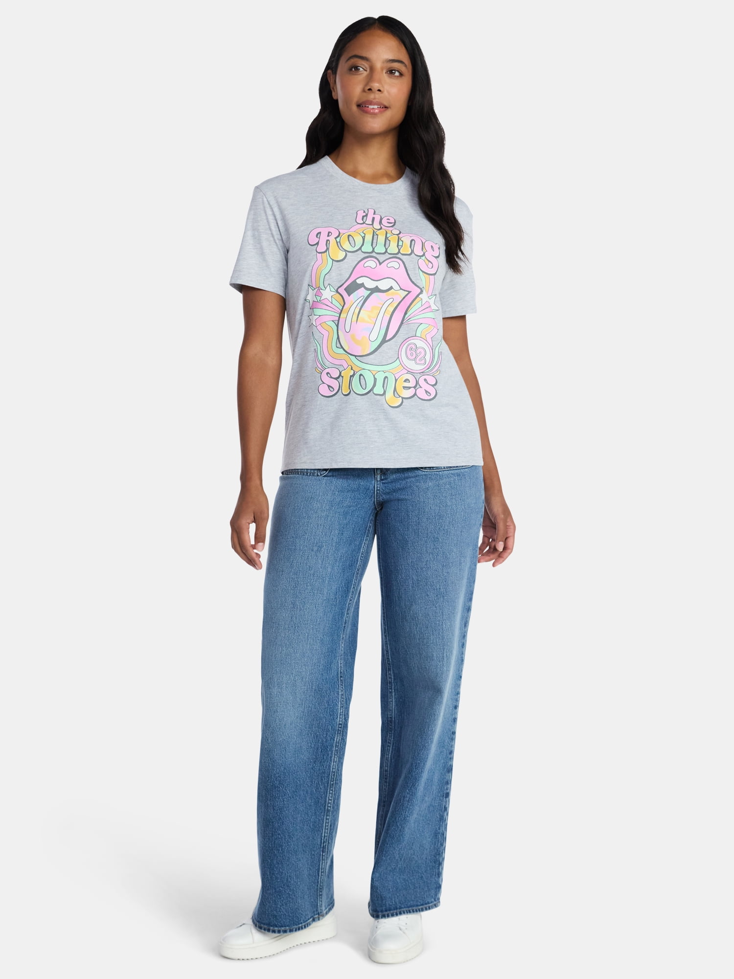 The Rolling Stones Women's Graphic Tee with Short Sleeves, Sizes XXS-XXL