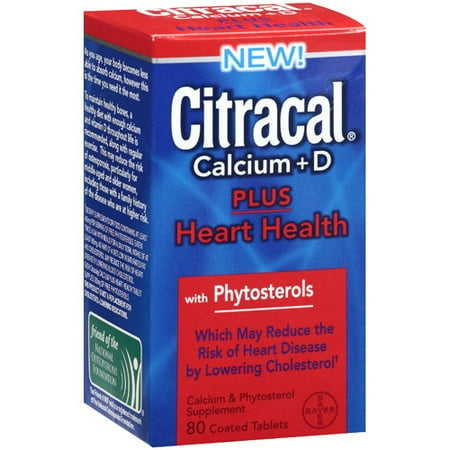 Citracal Calcium Plus Heart Health Tablets, 80 Count