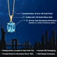 thumbnail image 2 of Gem Stone King 14K Yellow Gold Swiss Blue Topaz Pendant Necklace | 2.25 Cttw | Gemstone November Birthstone | Oval Checkerboard 9X7MM | Gold Necklace for Women | With 18 inch Gold Chain, 2 of 6