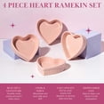 thumbnail image 3 of Paris Hilton - Juego de ramekin en forma de corazón, mini ramekins de cerámica, apto para horno, apto para lavaplatos, gres fabricado sin PFOA, juego de 4 piezas, rosa, 3 of 8