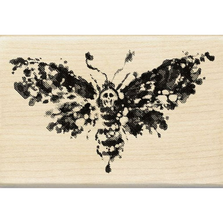 Inkadinkado Handrawn Butterfly Wood Stamp for Scrapbooking, 1 Piece 1.75''  L x 3'' W
