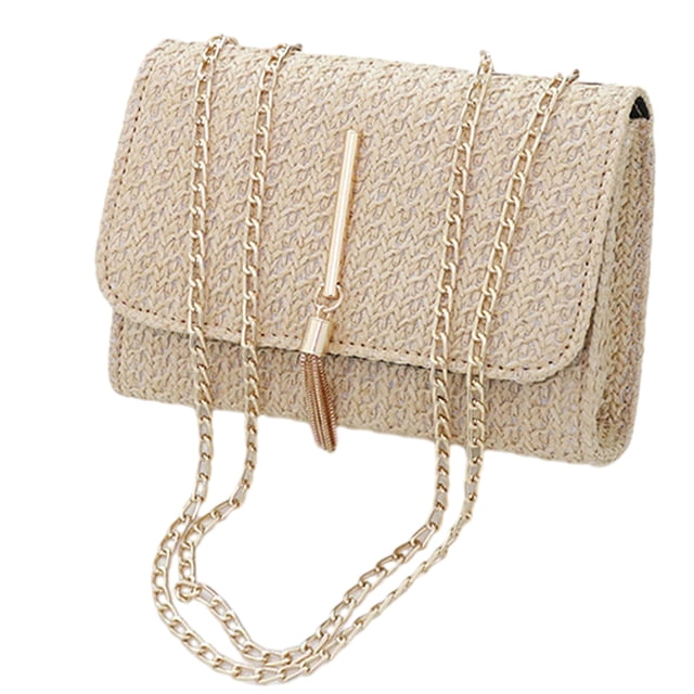 Bolso bandolera para mujer, bolso de hombro pequeño de paja para playa, bolsos tejidos elegantes, bolsos de viaje
