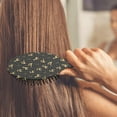 thumbnail image 3 of Dark Christmas Golden Reindeer Pattern Hair Brush,Girls Detangling Hair Brush,Glide Through Tangles with Ease for Wet & Dry Hair,8.8"X2.8", 3 of 7