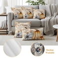 thumbnail image 5 of Outdoor Pillow Covers 18x18 Set of 2, Orange Grey Pumpkins Fall Waterproof Patio Throw Pillow Covers for Couch Sofa Chair, Vintage Thanksgiving Botanical Decorative Pillowcases for Throw Pillows, 5 of 9