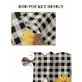thumbnail image 6 of Sunflowers Living Room Curtains 2 Panel, Yellow Flowers Butterfly Farmhouse Black Plaid Cafe Window Treatment, Farmhouse Bedroom Bathroom Kitchen Curtains Drapes 104"x45", 6 of 6