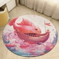 thumbnail image 5 of Ocean Mermaid Coral Washable Round Rug -Circle Area Rugs for Nursery Bedroom, Vintage Non Slip Non Shedding Low Pile Carpet for Living Room Coffee Table Entryway, 5 of 7