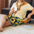 thumbnail image 5 of Sikiie Blue Batterflies Sunflower Mens Pajama Shorts, Lounge Pant, Men's shorts，Sleep Pj Shorts for Men-XX-Large, 5 of 6
