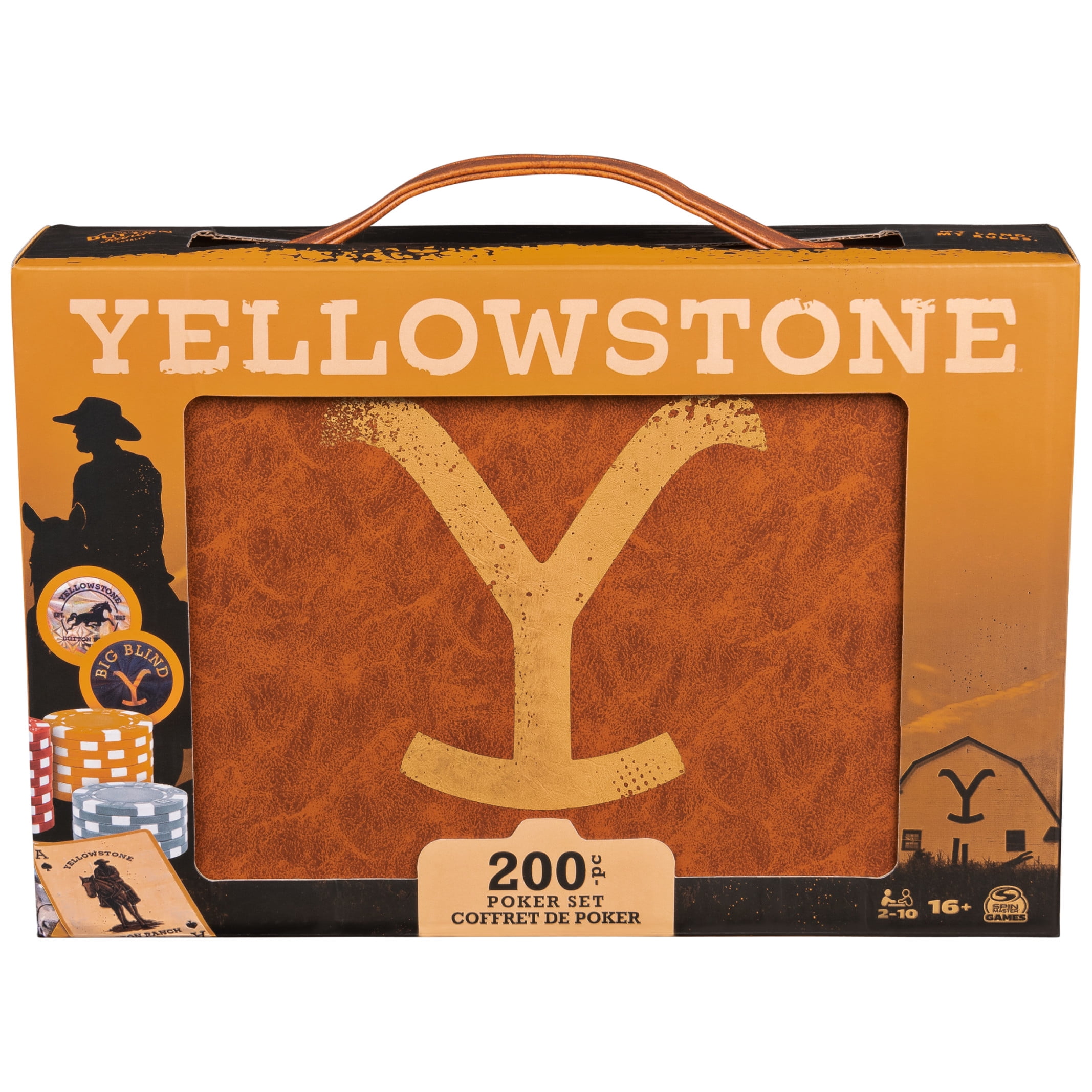 Spin Master Games, Yellowstone, 200-Piece Poker with Custom Carrying Case, Ages 16 and up