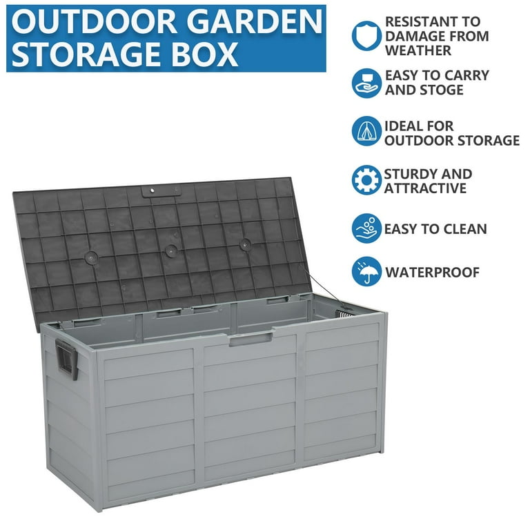 Zimtown 75gal Outdoor Container, Plastic Storage Deck Box