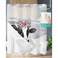 thumbnail image 2 of No Hook Shower Curtain with Snap-in Liner, Farmhouse Cow Waterproof Fabric Bathroom Curtains, Watercolor Animal Botanical Flowers Bath Curtains & Mesh Top Window Standard 72''x72'', 2 of 6