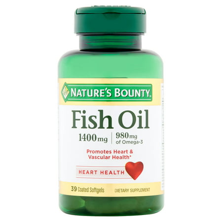 Nature's Bounty Fish Oil Omega-3 Coated Softgels, 1400 Mg, 39