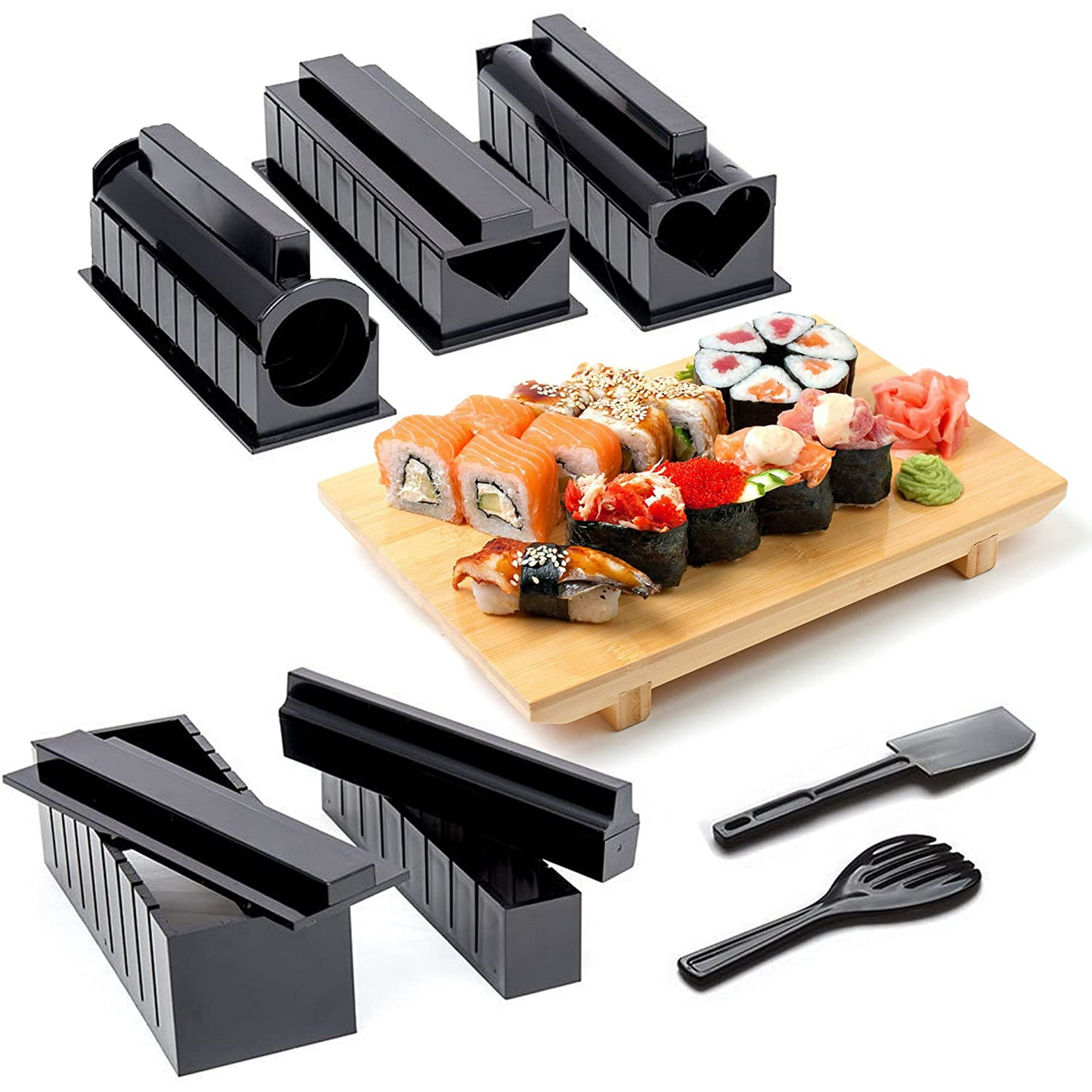 10 Pieces Diy Sushi Maker Kit 5 Molds Rice Fork Spatula Instructions Included Perfect For Beginners Make Perfectly Shaped Sushi Rolls Every Time Walmart Canada