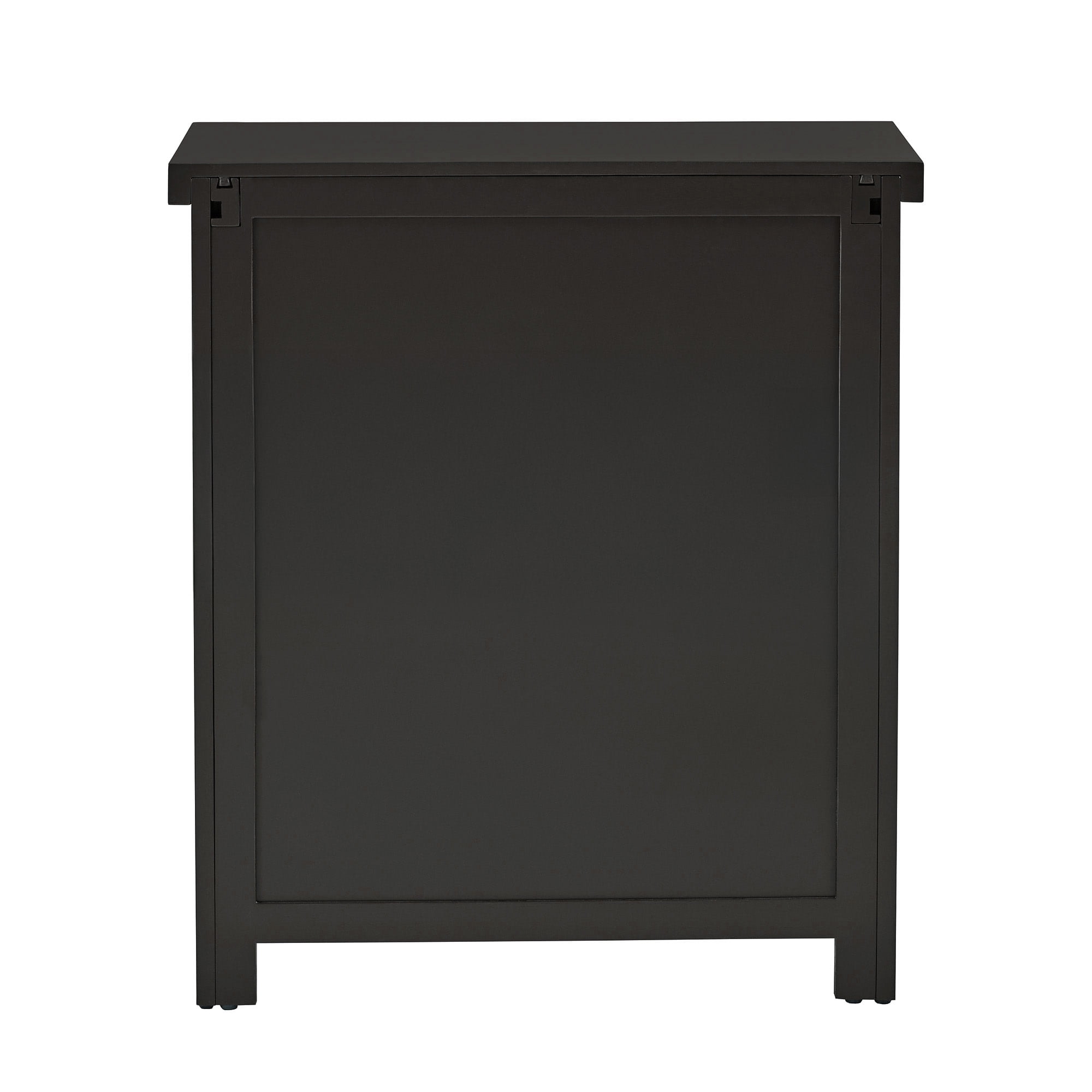 Weston Home Del Rey Geometric Glass Door Storage Cabinet with Adjustable Shelves, Black