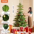 thumbnail image 2 of VEVOR Christmas Tree 6.5ft Prelit Artificial Tree with 350 White LEDs 900 Tips, 2 of 9