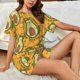 thumbnail image 4 of Balery Avocado Dog Conjunto de Pijama para Mujer con Estampado, Dos Piezas de Manga Corta y Shorts, Ropa de Dormir Suave con Cuello Redondo y Bolsillos-Small, 4 of 6