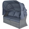 thumbnail image 2 of Holaki Outdoor Patio Furniture Set Daybed Sunbed with Retractable Canopy Conversation Set Wicker Furniture Sofa Set, Gray, 2 of 10