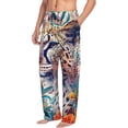 thumbnail image 6 of Pofeuu Vibrant Leopard In Flowers Print Men's Pajama Pants, Soft Lounge Pajama Pants with big pockets for Men Plaid Pj Bottoms-XX-Large, 6 of 6
