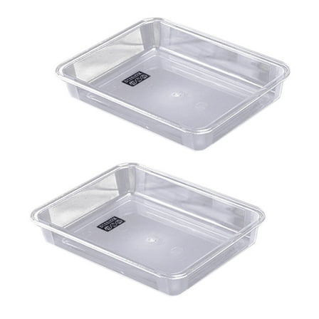 GOOHOCHY  2 Pcs Large Acrylic Tray Heavyweight Trays Serving Platters