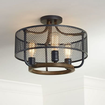 Franklin Iron Works Farmhouse Ceiling Light Semi Flush Mount
