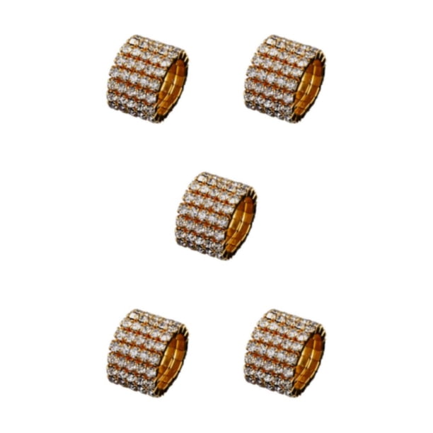 Minnieouse Anillo de amistad Diamantes brillantes Símbolo de vínculo eterno Compromiso único Anillo de promesa de boda dorado 5 filas Type2 NO2