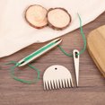 thumbnail image 4 of Uxcell Hand Loom Stick Set, 9pcs Knitting Tools Including Wood Weaving Crochet Needle Wooden Shuttle Wood Weaving Comb, 4 of 5