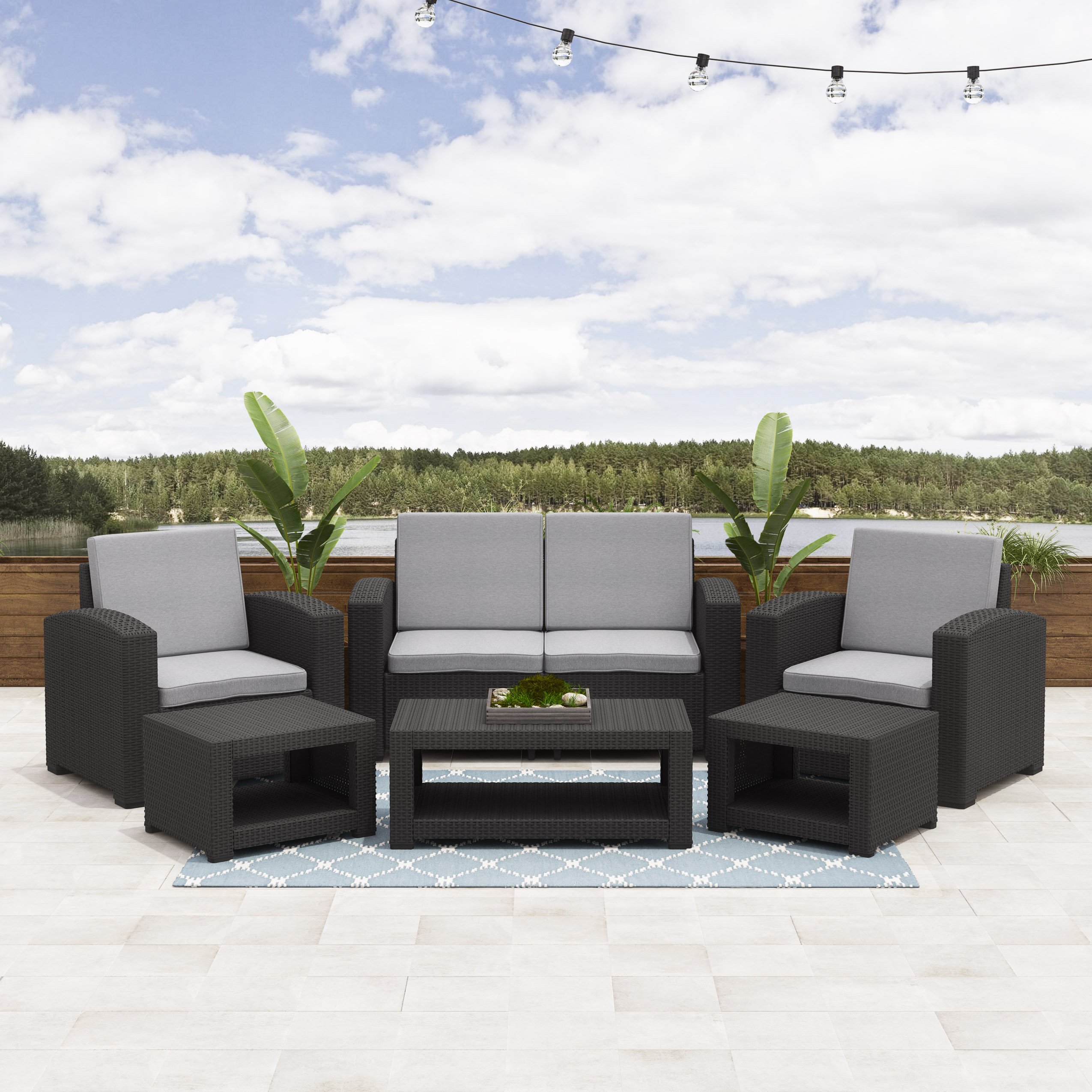 CorLiving All-Weather 6pc Patio Conversation Set - image 3 of 11