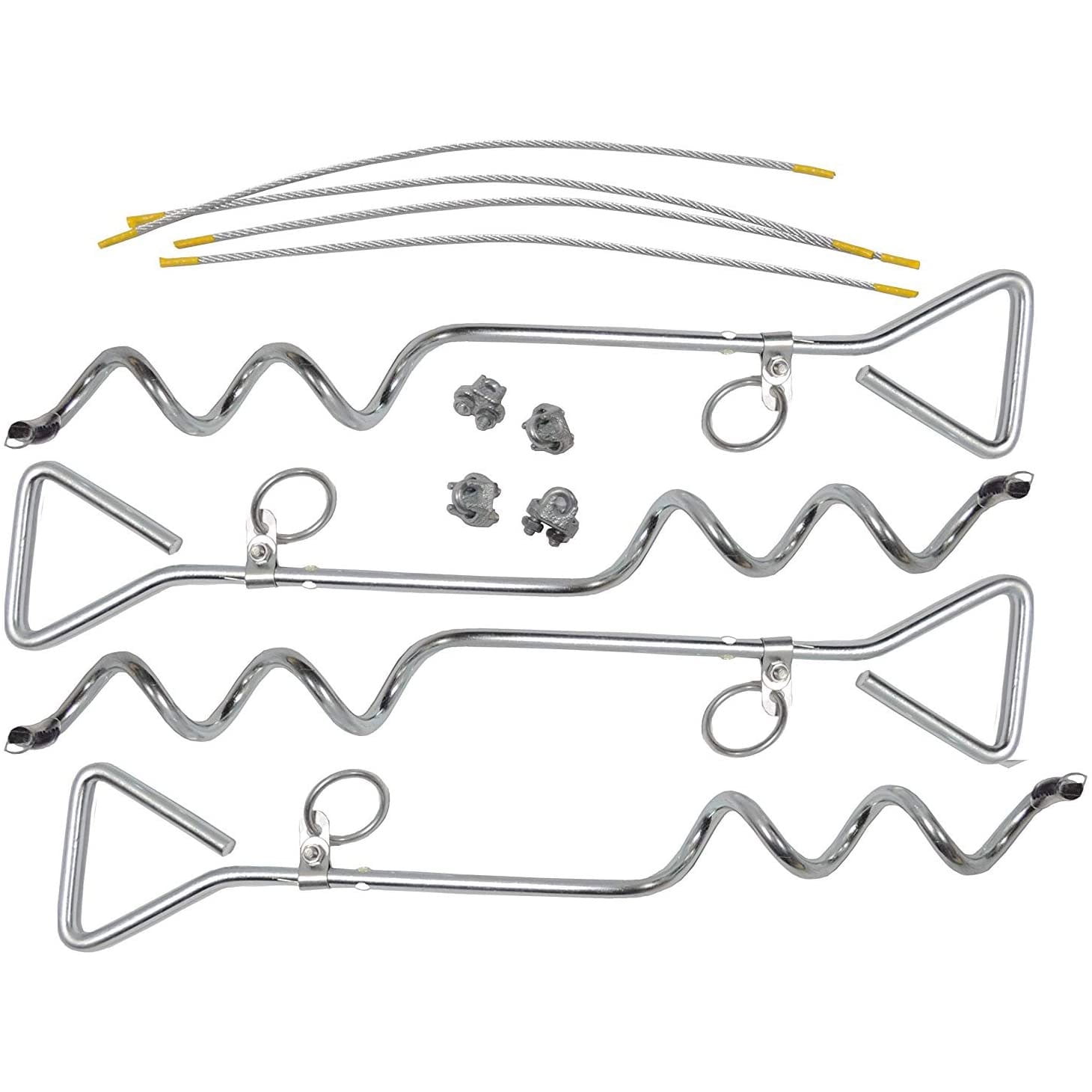 16 Inch Steel Ground Stake Kit for Outdoor Dog Pet Gazebos Dog Kennel