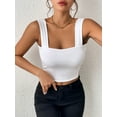 thumbnail image 2 of Osfvolr Women'S Sexy Sleeveless Skinny Basic Strappy Crop Tank Tops 2025 White L, 2 of 5