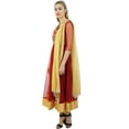 thumbnail image 2 of Atasi Designer Maroon Anarkali Kurti With Dupatta Churidar Embroidered Net Dress-22, 2 of 6