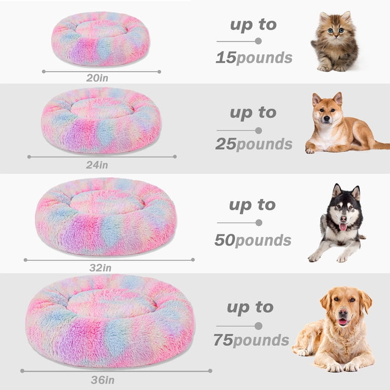 Exclusivo Mezcla Calming Donut Pet Bed, Pink Rainbow photo 8