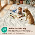 thumbnail image 4 of Design&I 9'x12' Washable Area Rug Beige Minimalist Cream Swirling Motif Abstract Neutral Tones for Master Suite, Under Bed, Sleek Flatweave Pet Friendly, 4 of 7