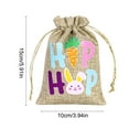 thumbnail image 3 of Easter Bunny Linen Dstring Bag for Candy Eggs,Cute Party Favor Gift Pouch,3.94x4.28 Inches,Reusable Cloth Treat Bag with Dstring Closure for Easter Basket Stuffers,Holiday Celebrations & Gifts, 3 of 6