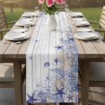thumbnail image 4 of Purple Coastal Table Runner 70 Inches, Beach Nautical Coral Starfish Vintage Bed Runner Dresser Scarves Tabletop for Indoor Outdoor Parties/Ceremony/Banquet, 13" x 70", 4 of 9