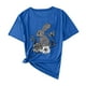 thumbnail image 1 of Camisas de Manga Corta para las Mujeres Moda Casual Impresión Cuello Redondo Suéter Tee Blusas, 1 of 4