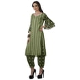 thumbnail image 3 of Moomaya Women's Printed Indian Ethnic Clothing Set-Printed Kurta w/ Pants, Designer Tunic Dress, 3 of 9