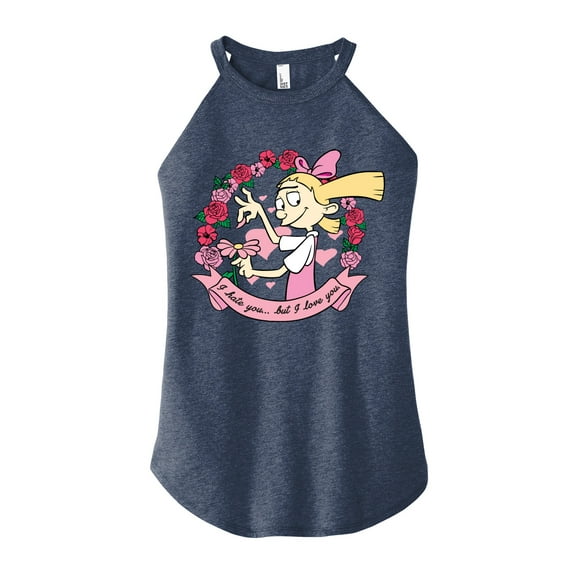 Hey Arnold! - Valentine's I Love You - Juniors High Neck Tank Top