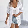 thumbnail image 2 of Women's Lightweight Knit Cardigan Summer Casual Loose Fit Open Front Cover Up Boho Beach Vacation Outfit Pure Color Basic Staple Cardigan Sweaters for Women, 2 of 2