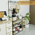 thumbnail image 2 of Shoe Rack 5 Tier Shelves，Entryway/Walk in Cloest Organizer Storage for Coat, Shoes Racks Front Door Entrance, Free Standing Shelf Furniture, Samll Spaces Shoerack, Bedroom Closets Organizers, Black, 2 of 9