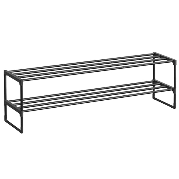 Estante para zapatos SONGMICS, 2 niveles, metal, 15 a 18 pares, negro