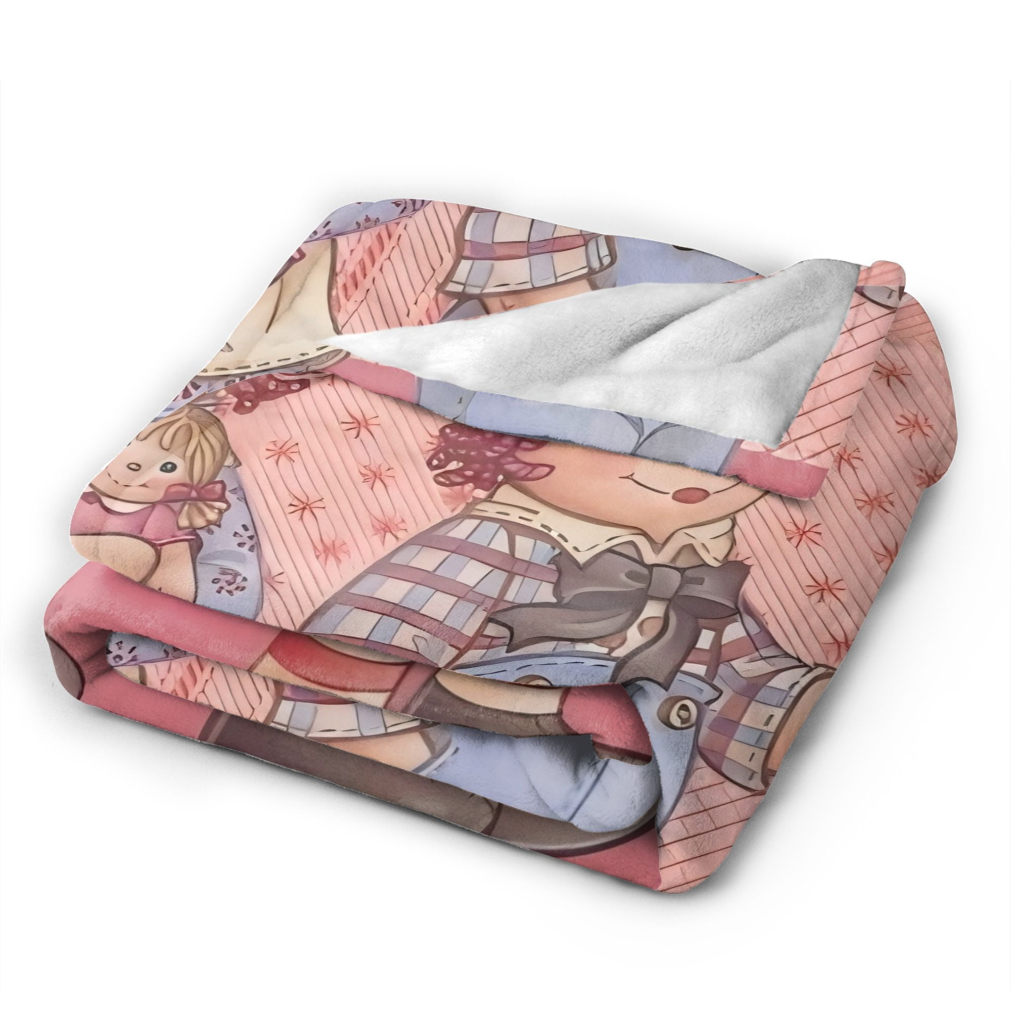 Raggedy Ann & Andy All-Season Flannel Blanket - Soft Thick Flannel Throw with Vintage Raggedy Ann & Andy Characters, Heavyweight Non-Shedding Bedspread for Couch, Bed, or Home Decor - Perfect Gift