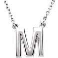 thumbnail image 1 of Precious Stars Collier Unisexe en Argent Sterling avec Initiale m et Police à Blocs, 1 of 2