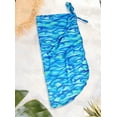 thumbnail image 5 of LA LEELA Women's Beach Wrap Bikini Swimwear Cover up Bathing suit Summer Wraps Swimsuit Sarong Skirts for Women One Size Waves, Blue, 5 of 5