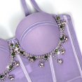 thumbnail image 5 of Women's Rhinestone Tassel Corset Top, Spaghetti Straps Sexy Underwire Bustier Halloween Camisoles Tops, 5 of 7