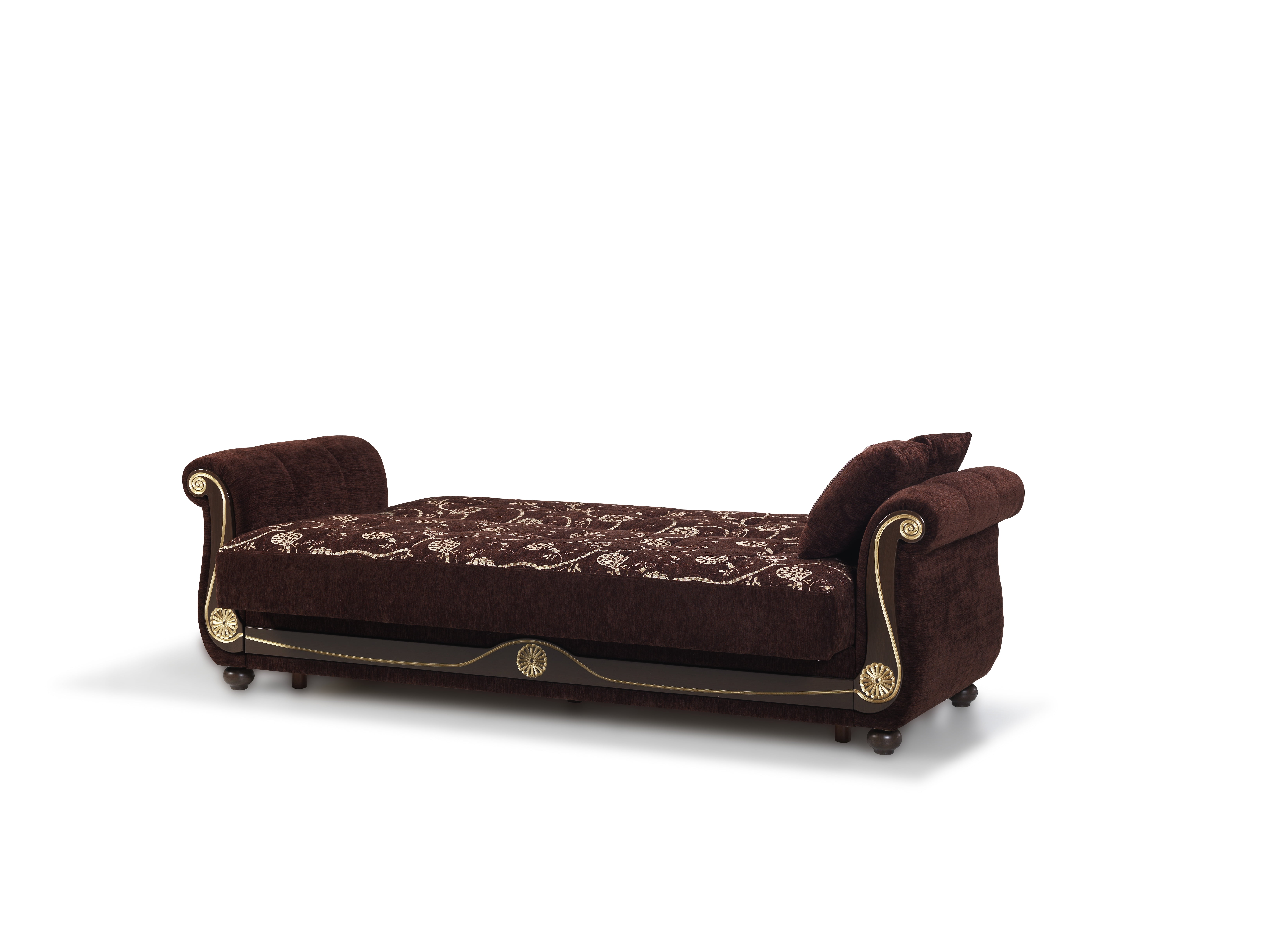 Ottomanson Convertible Sleeper Sofa Bed with Hidden Storage, Firm Comfort Couch, Brown
