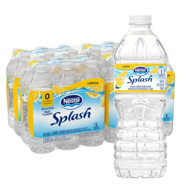 Nestle Pure Life Splash Lemon Flavor Water, 16.9 Fl Oz, 24 Count